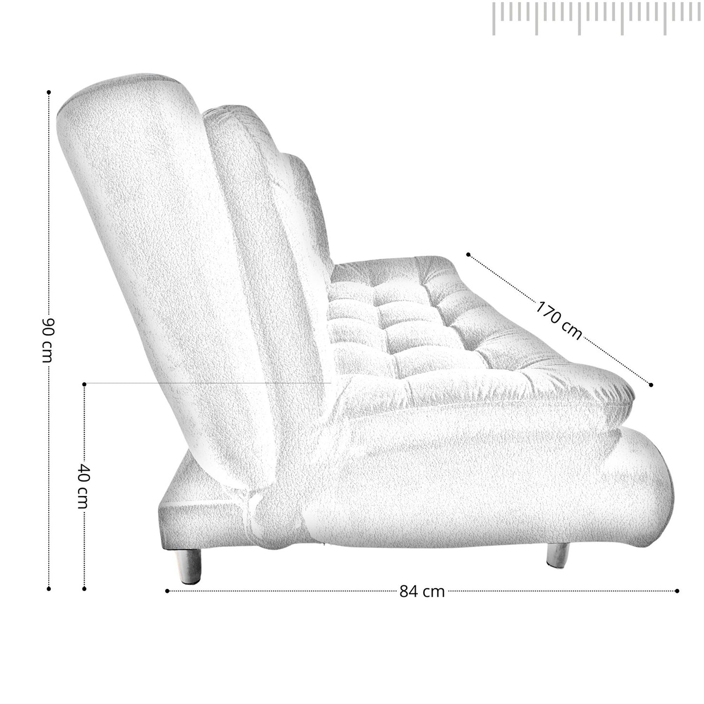 Sofa cama 3 Posiciones Clic Clac Kloe gris 170 cm