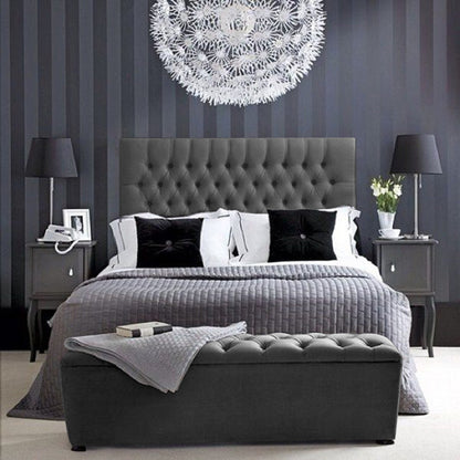 Espaldar de Cama Sencillo Paris 100x150x10 gris plomo