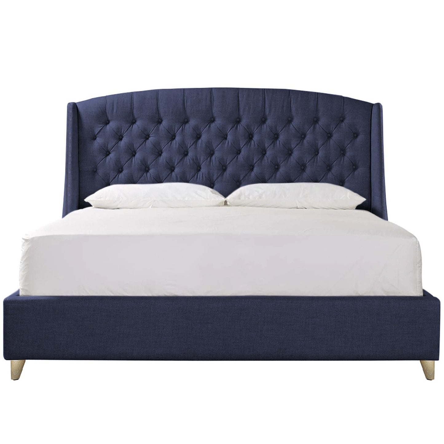 Base Cama con Espaldar + Colchon King Italia 200x200x150 azul