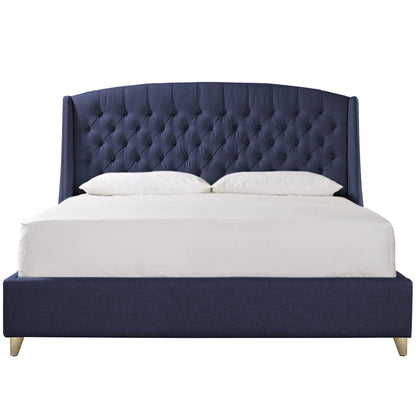 Base Cama con Espaldar + Colchon King Italia 200x200x150 azul