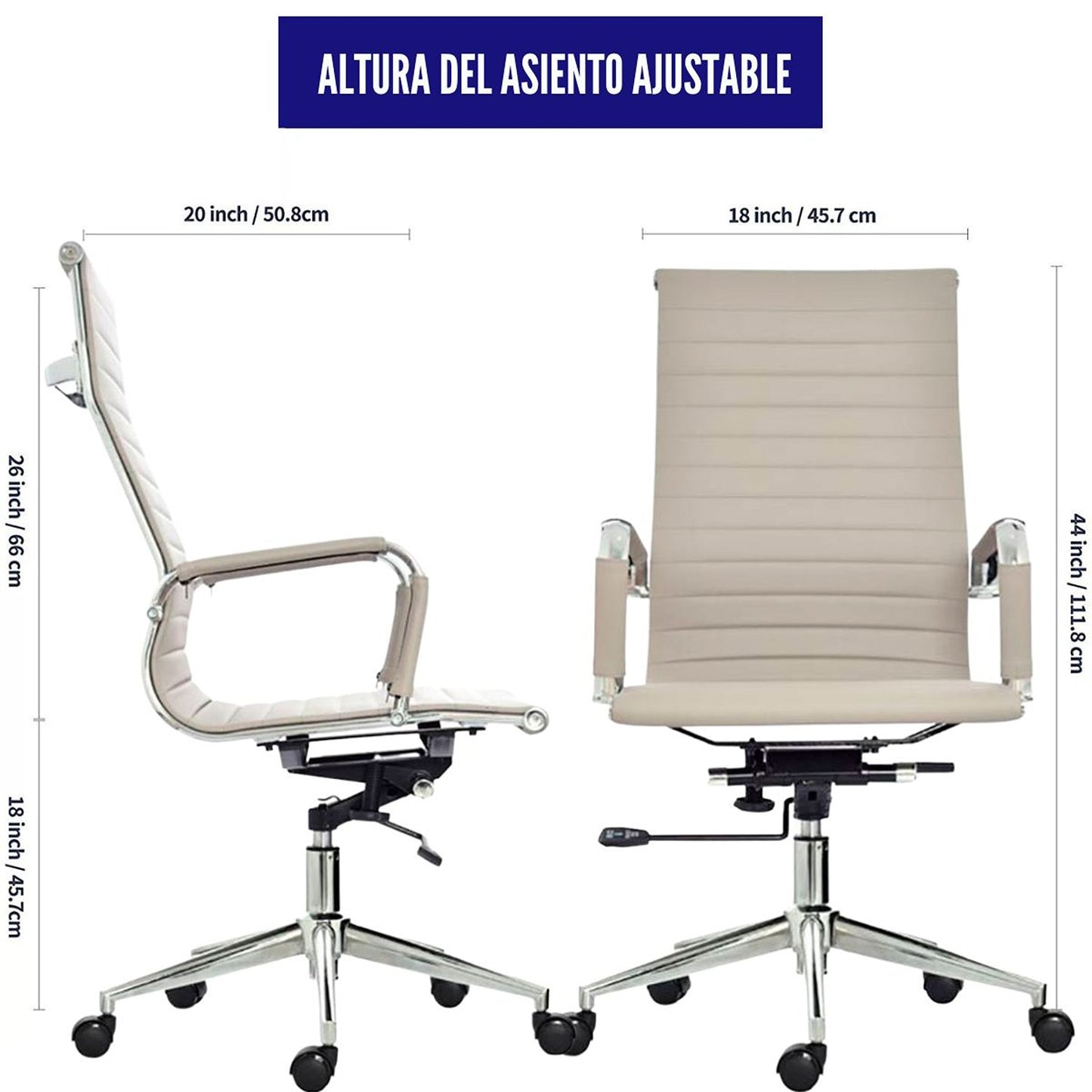 Silla De Oficina Presidente Beige