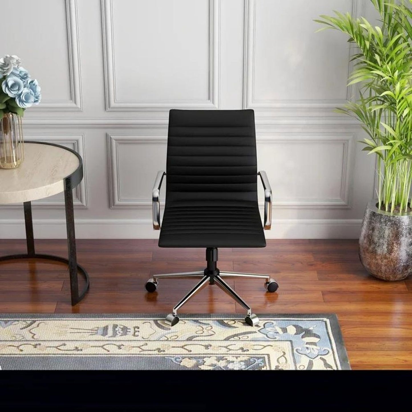 Silla De Oficina Presidente Espalda Media Negro