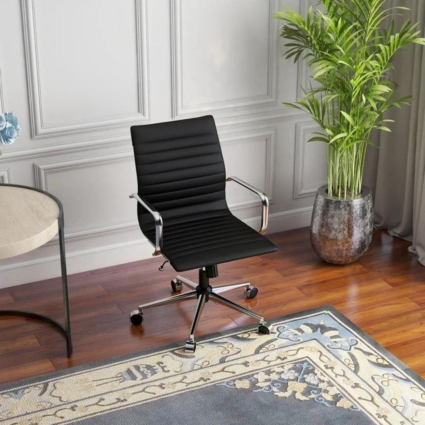 Silla De Oficina Presidente Espalda Media Negro