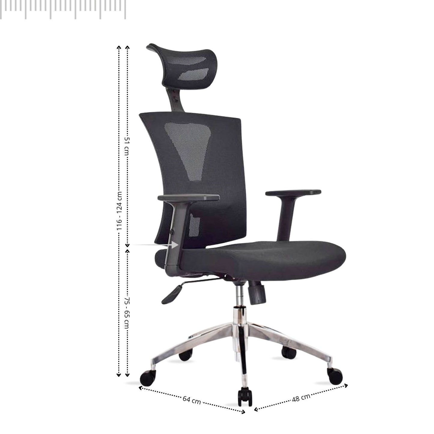 Silla de Oficina Turmanila Presidente Base Cromada