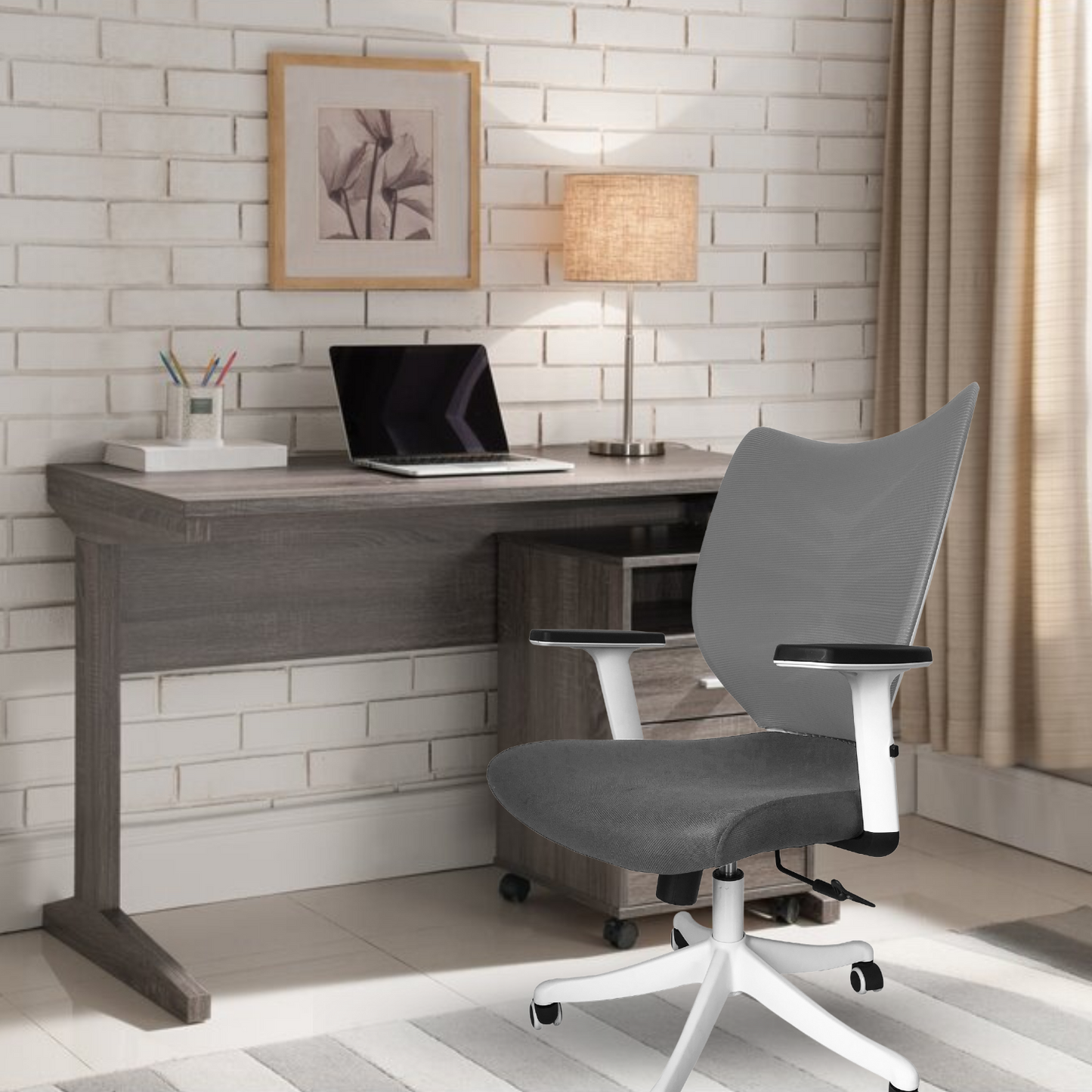 Silla De Oficina Espina De Pescado Gris