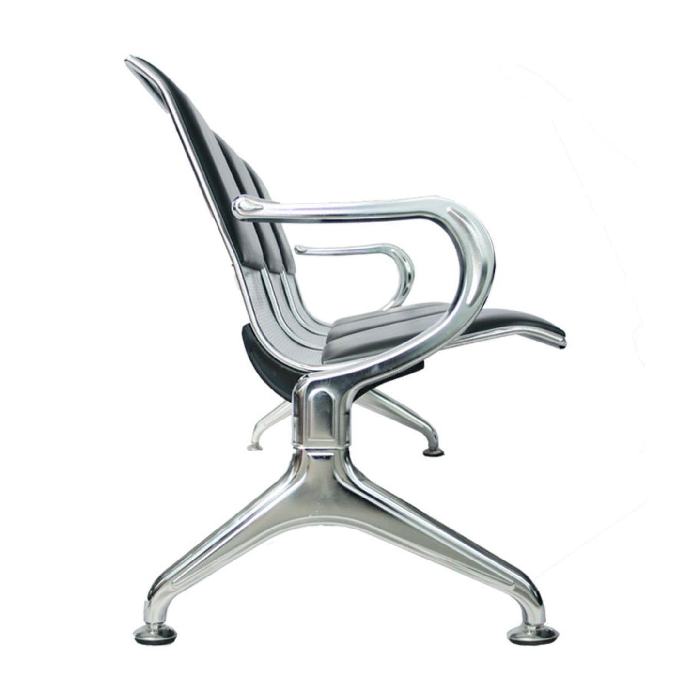 Silla Tandem 1 Puesto Tapizado Negro