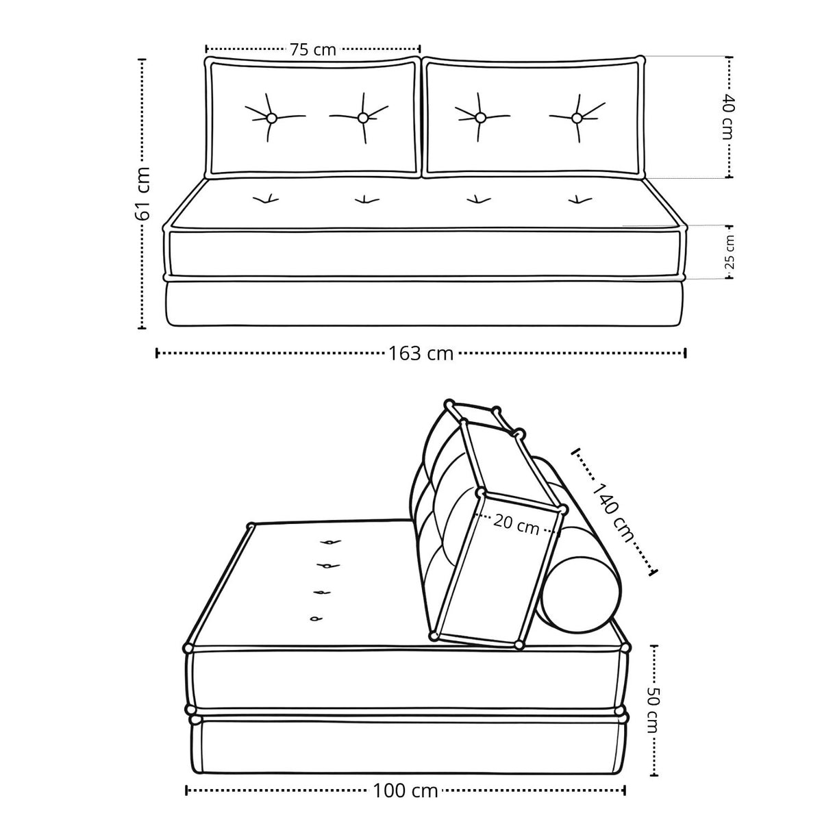 Sofa Cama Multifuncional Alexa Arena