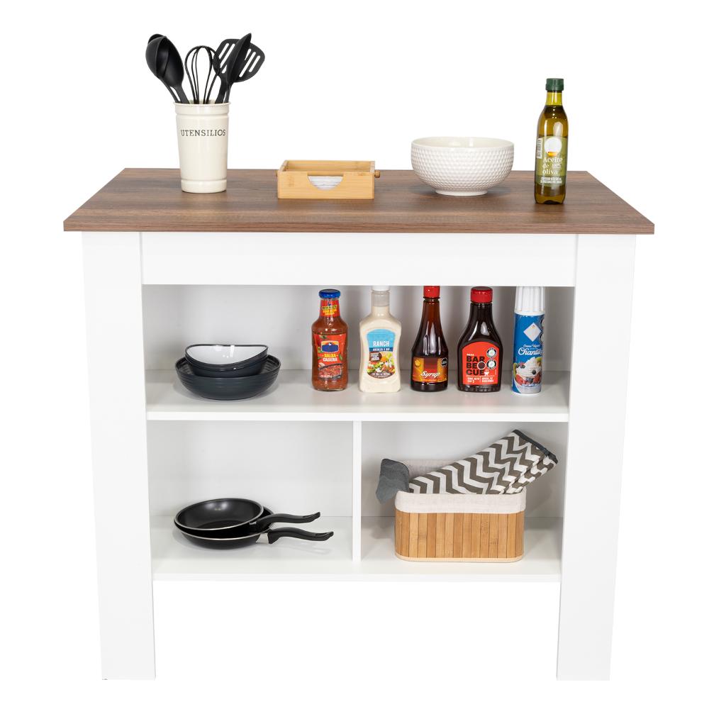 Barra De Cocina Serima Blanco Y Coñac