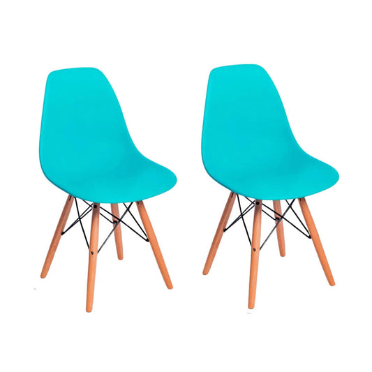 Set x2  Silla Eames Azul aguamarina