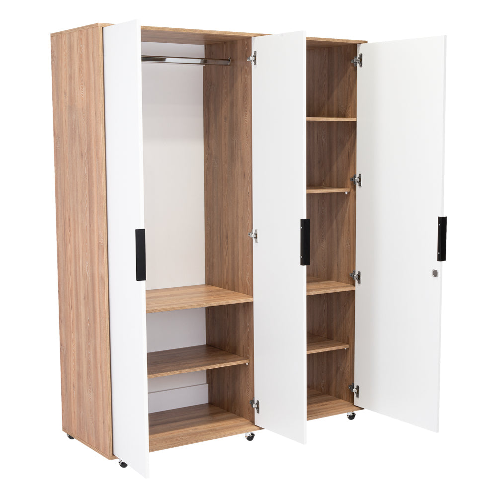 Closet Okria Con Espejo Miel Y Blanco