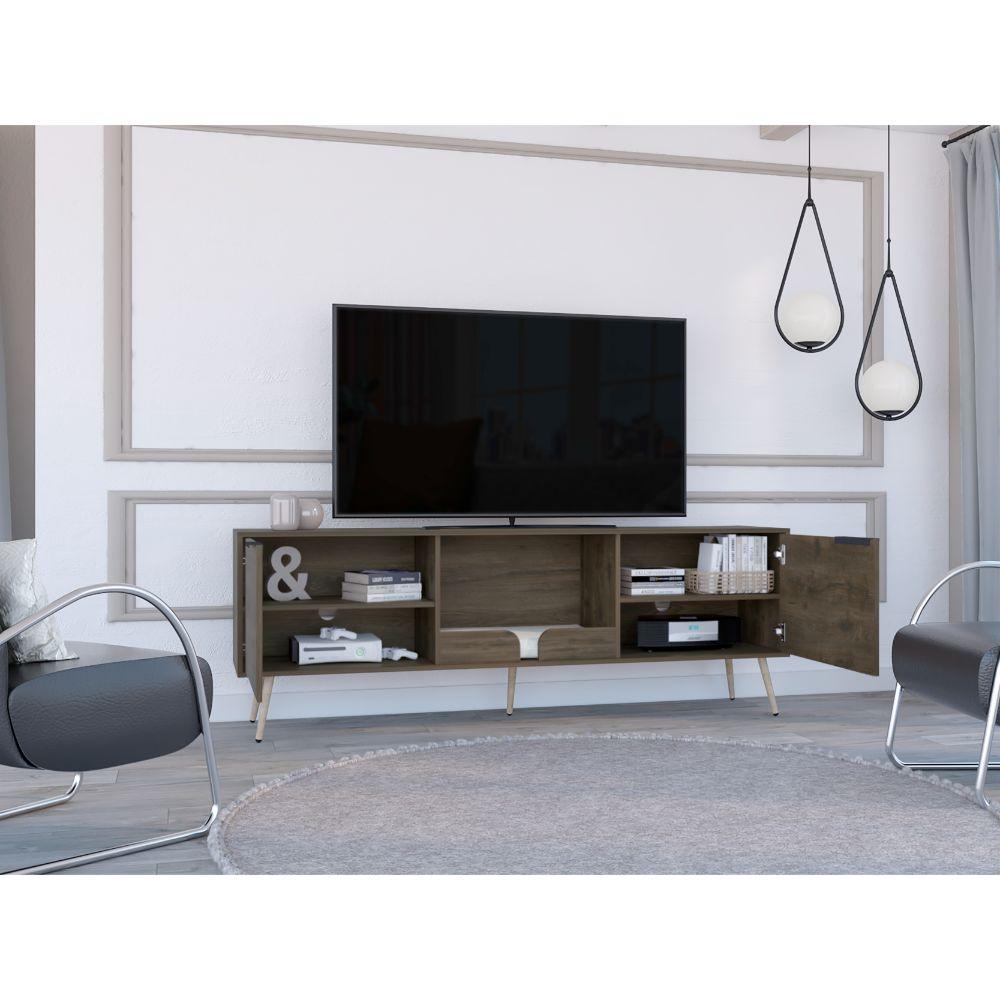 Mesa Para Tv Nuvah, Nogal Para Tv De 75"