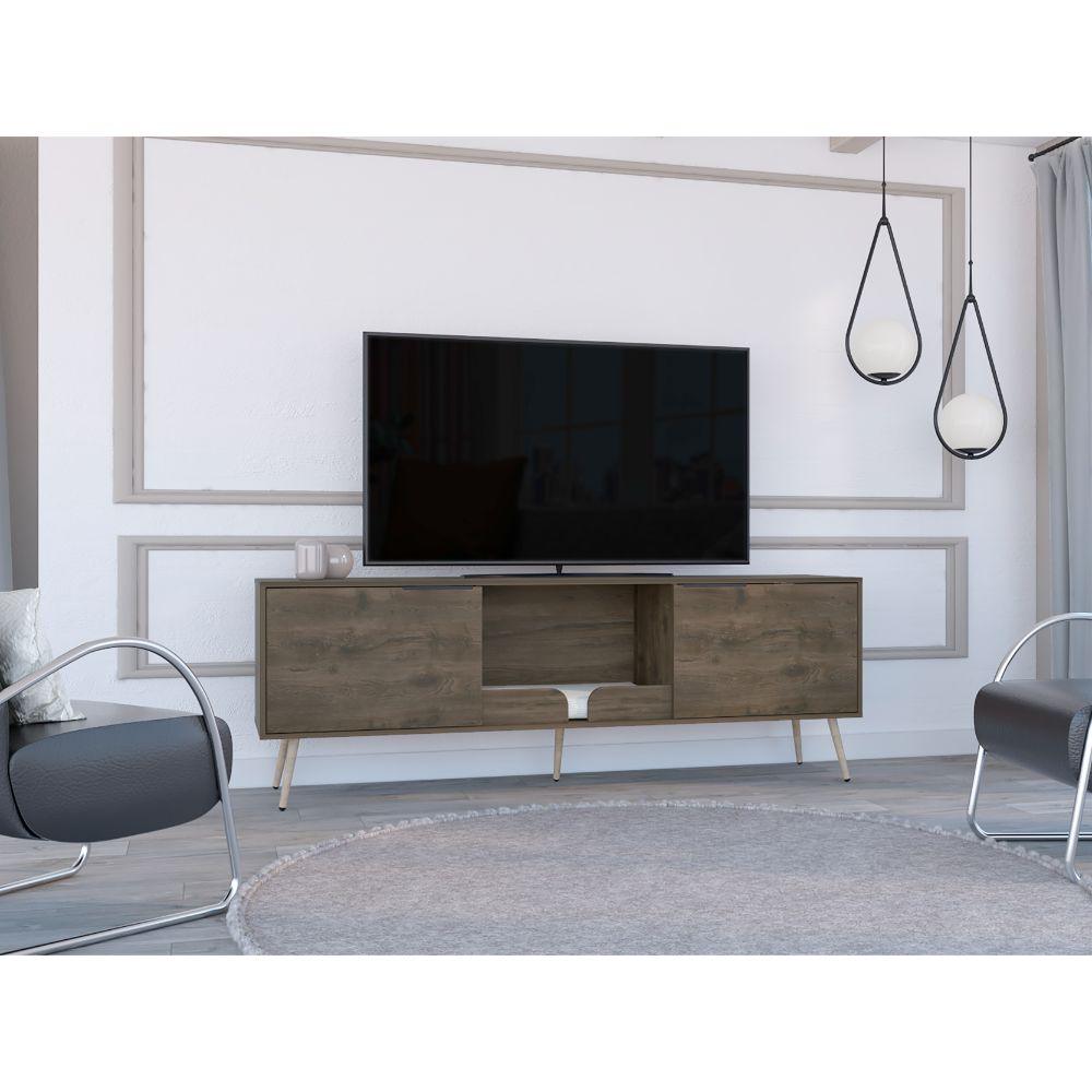 Mesa Para Tv Nuvah, Nogal Para Tv De 75"