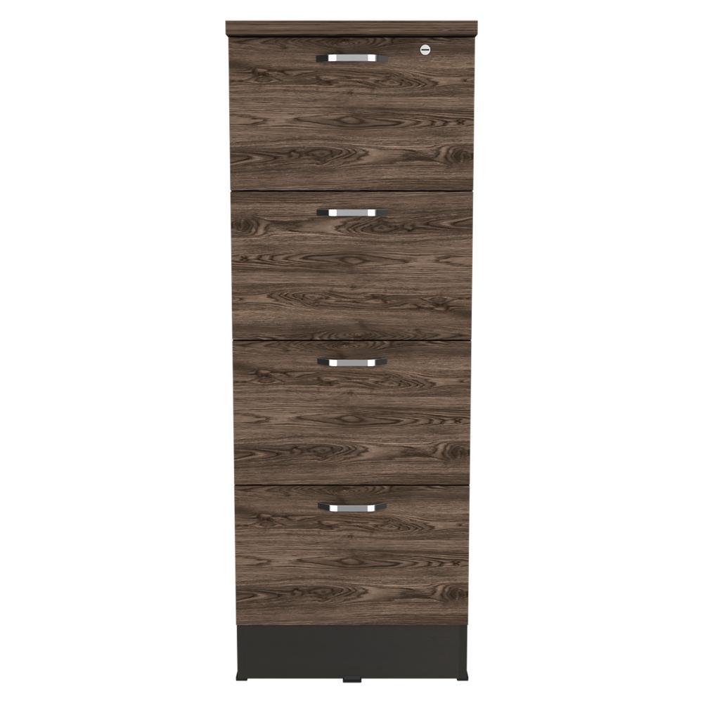 Archivador Vithor Home Office 4 Cajones Alto Wengue Coñac