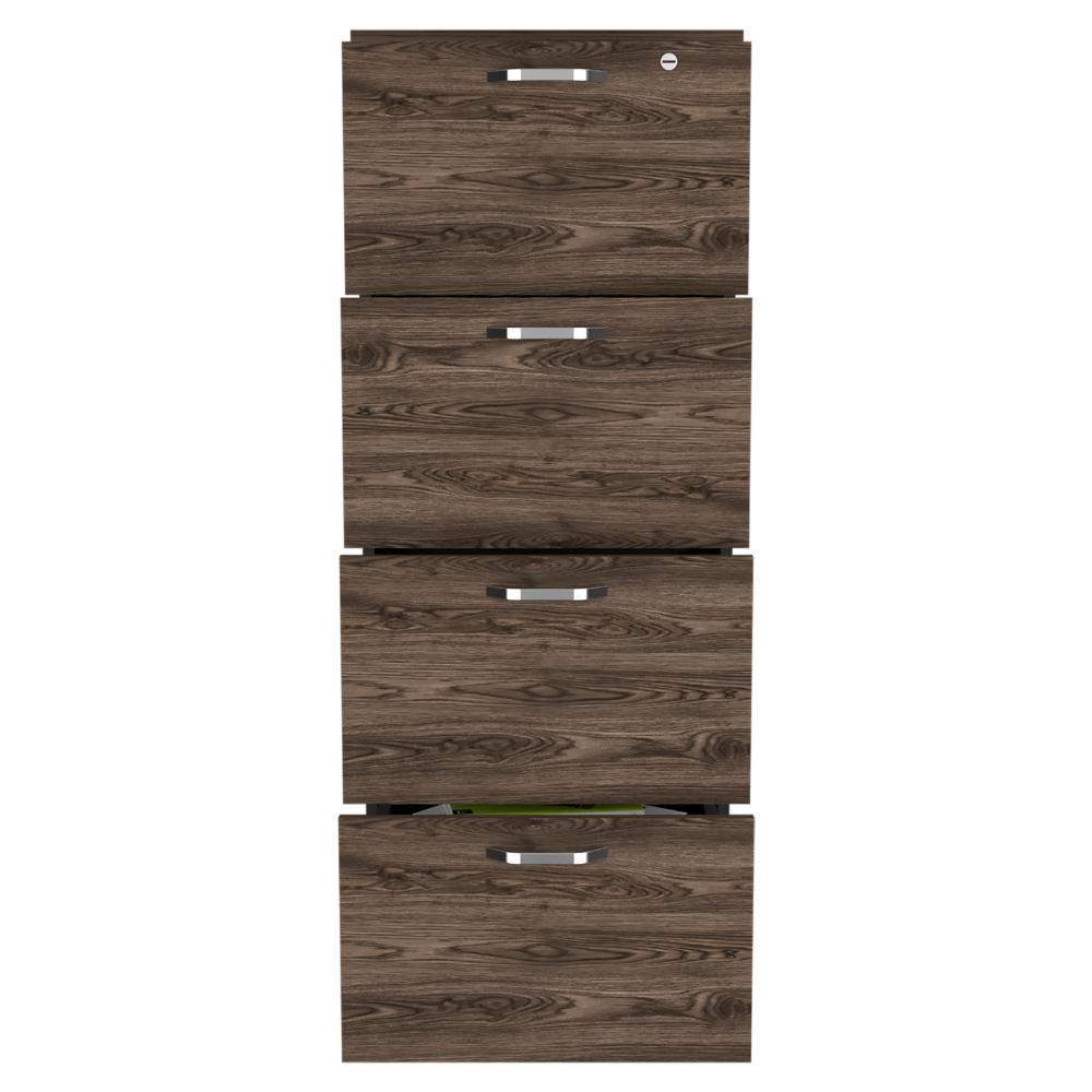 Archivador Vithor Home Office 4 Cajones Alto Wengue Coñac