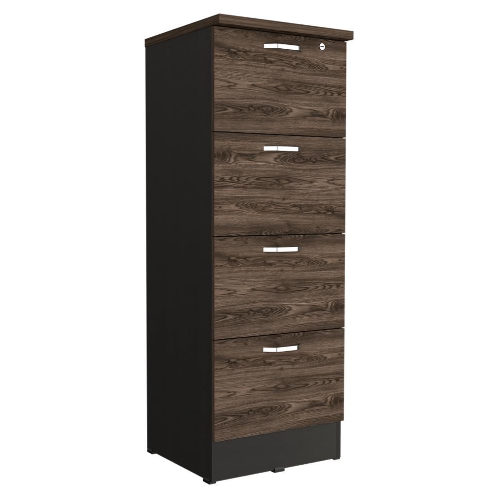 Archivador Vithor Home Office 4 Cajones Alto Wengue Coñac