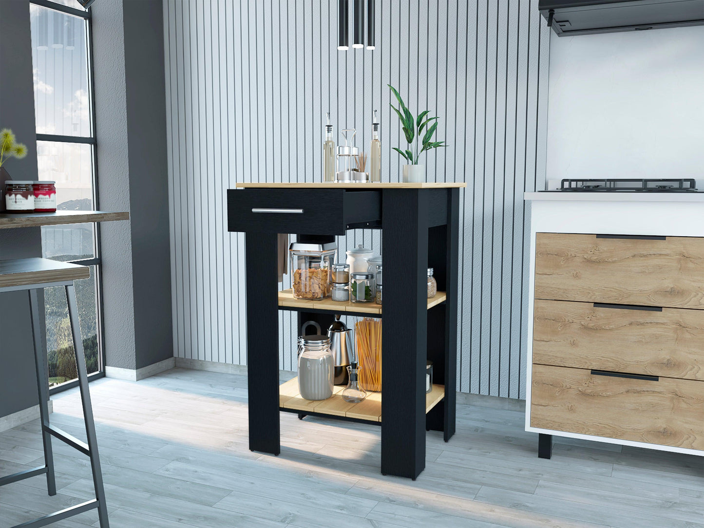 Barra De Cocina Serima Wengue Y Duna