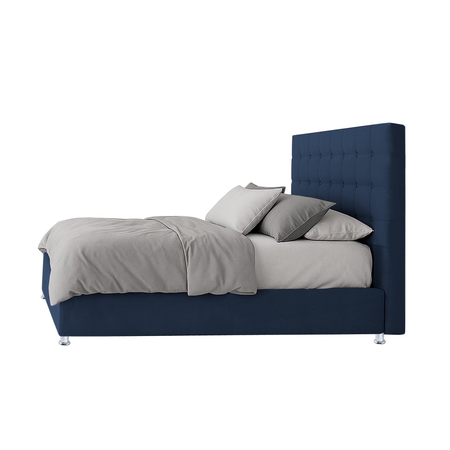 Base Cama Con Espaldar Sencillo Capital Azul
