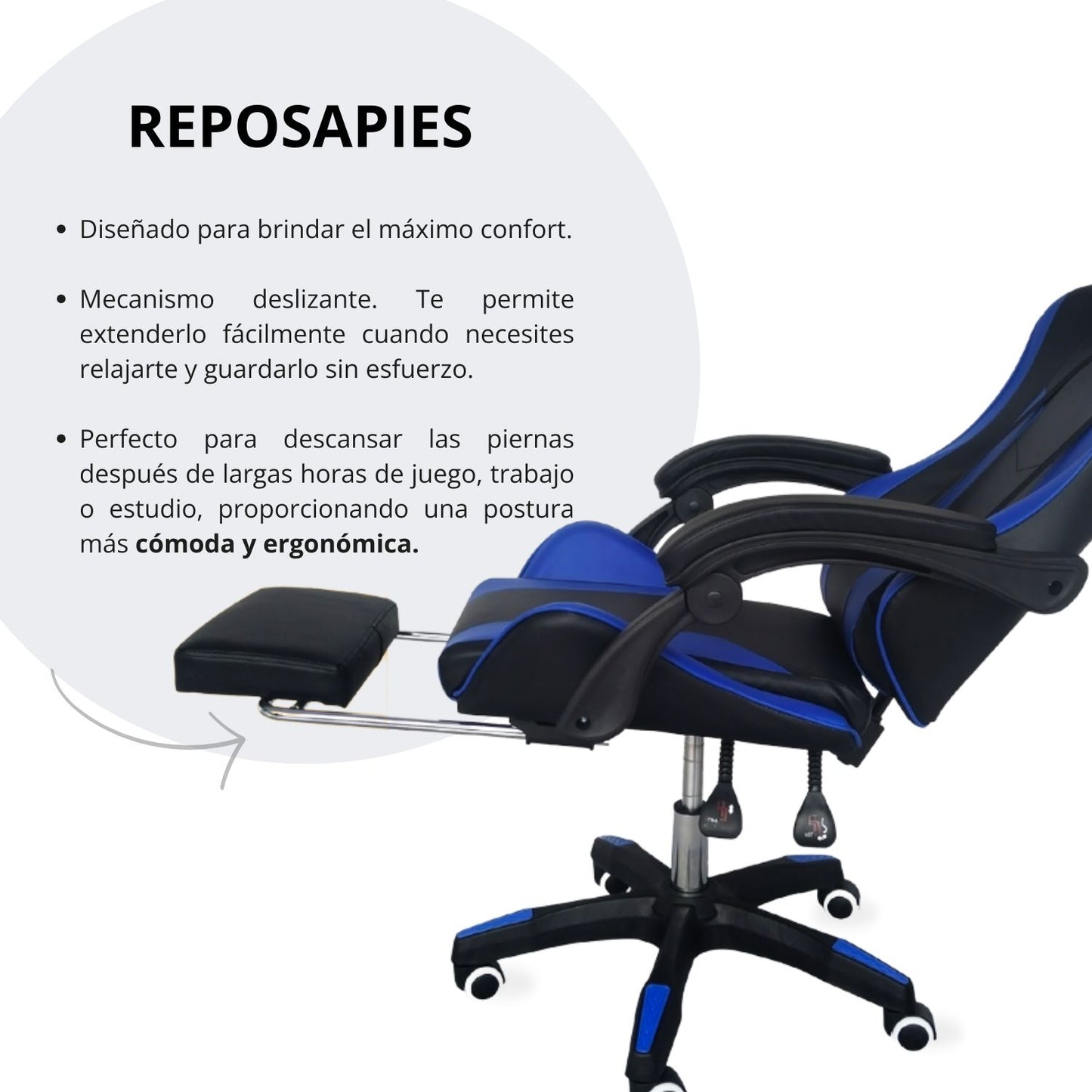Silla Gamer Ergonomica Reclinable Kairo Azul