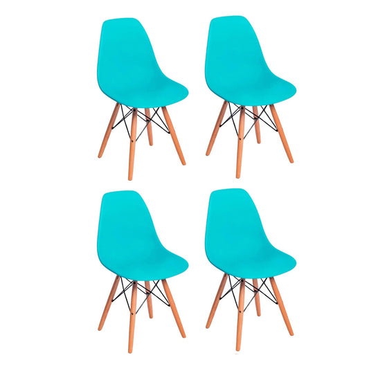 Set x4 Silla Eames Azul Aguamarina