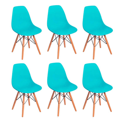 Set x6 Silla Eames Azul aguama