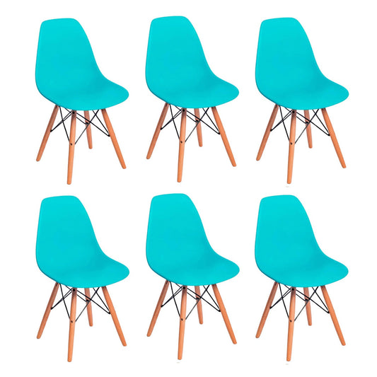 Set x6 Silla Eames Azul aguama
