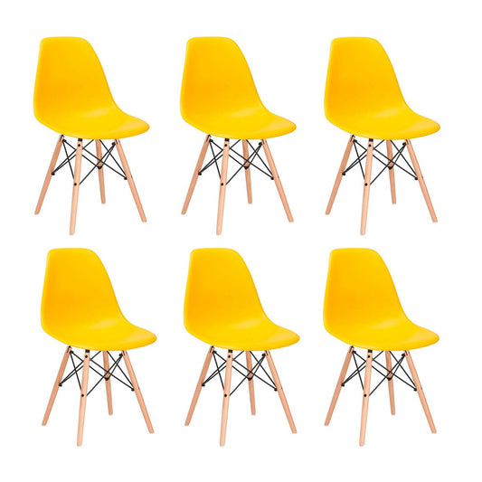 Set x6 Silla Eames Amarillo