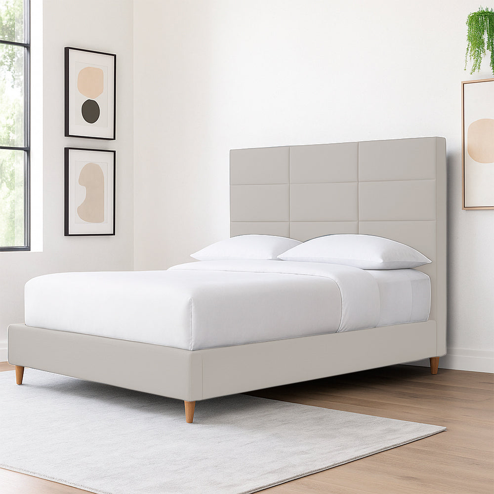 Base Cama Con Espaldar King Delhi Beige