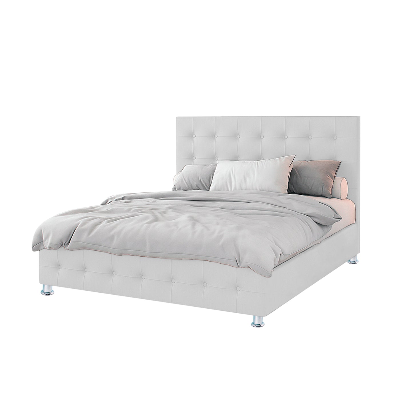Base Cama Con Espaldar Semidoble Capital Blanco