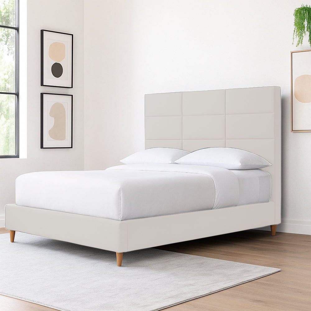 Base Cama Con Espaldar King Delhi Blanco