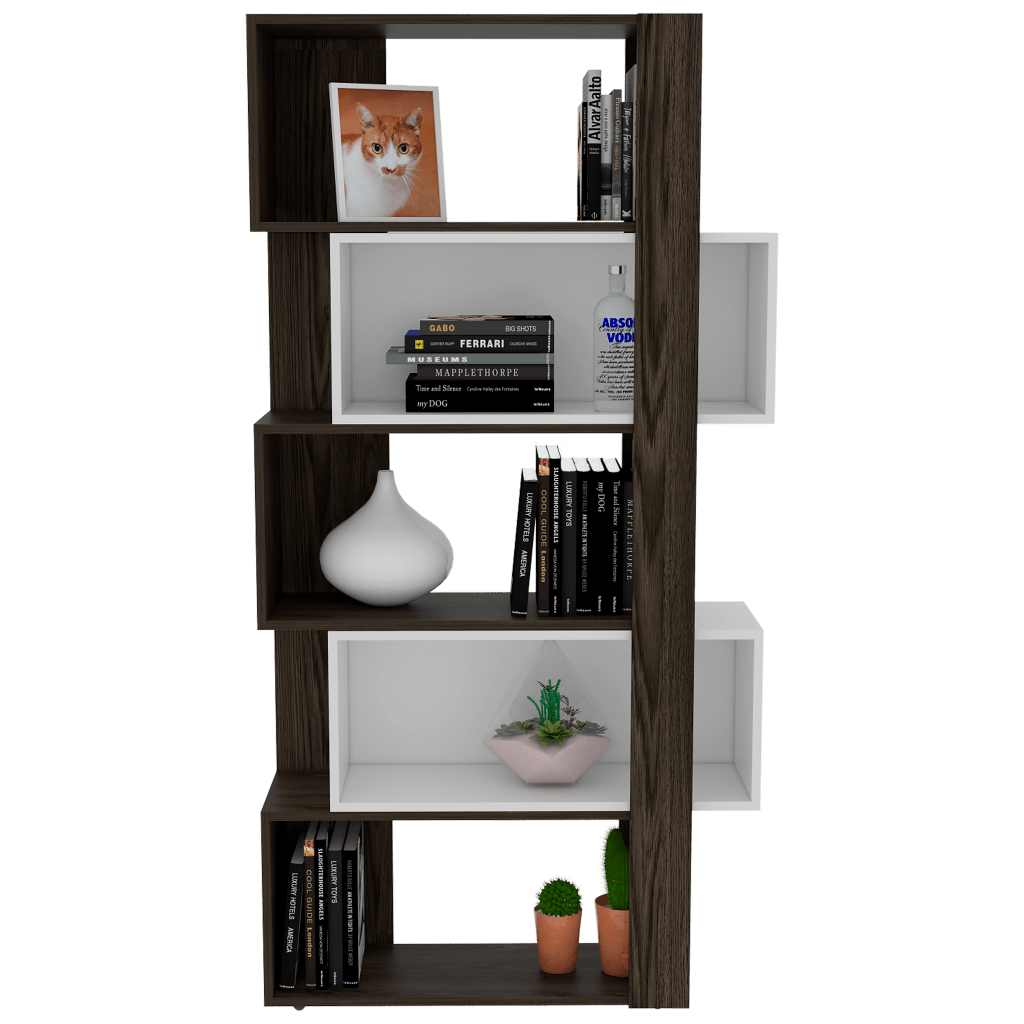 Biblioteca Veluna Chocolate Y Blanco