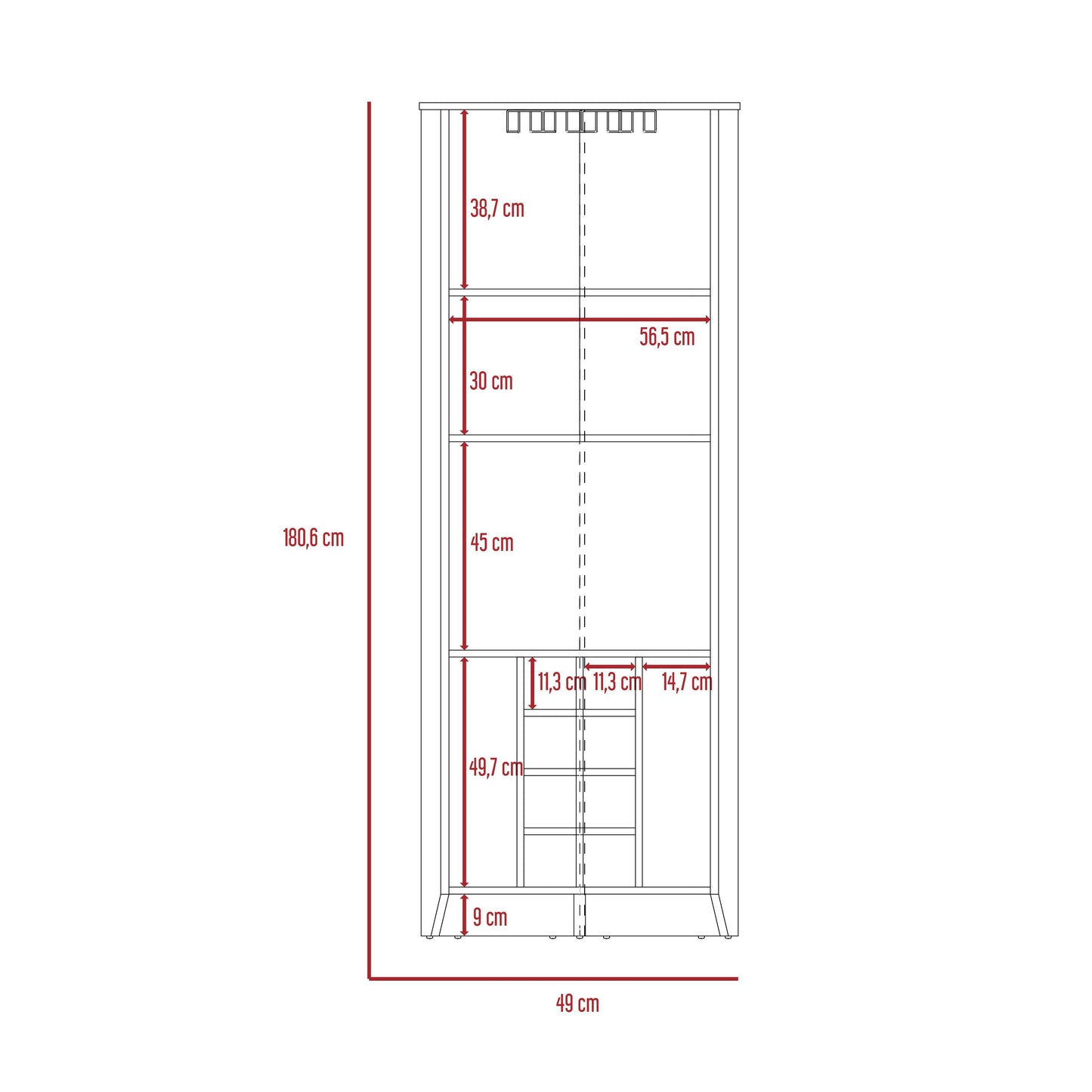Bar Esquinero Denari 180 X 49 Coñac