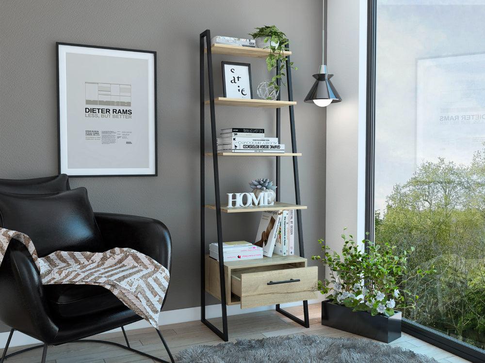 Estanteria Ferrero 1 Cajon Duna+Estructura Metalica Negra
