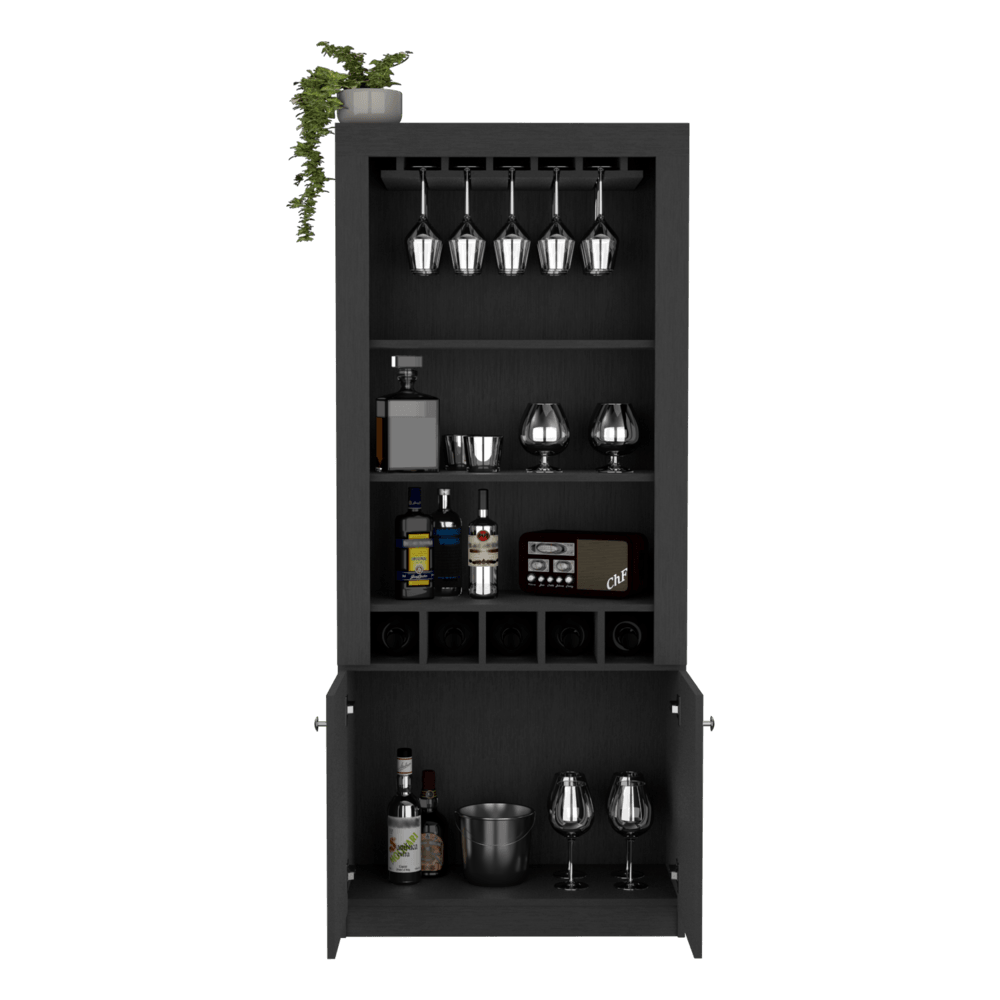 Bar Mantris, Wengue, Con Amplios Espacios Para Ubicar Botellas
