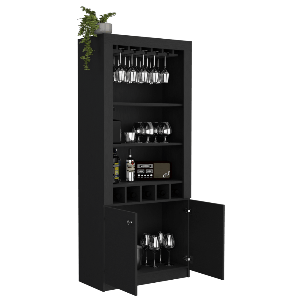 Bar Mantris, Wengue, Con Amplios Espacios Para Ubicar Botellas