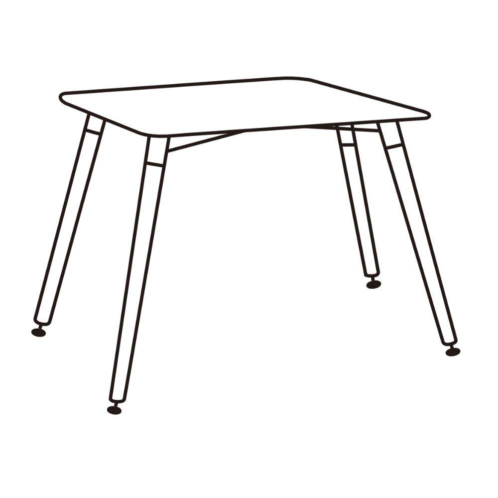 Mesa Eames Cuadrada Negra 80X80X74