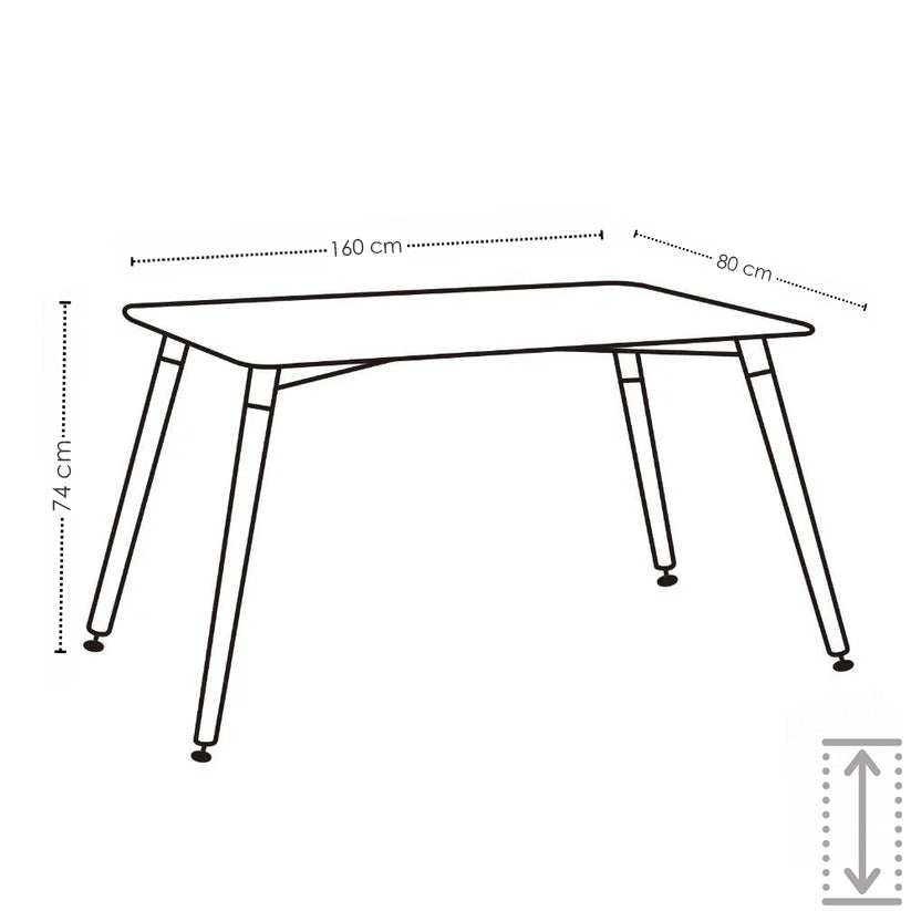 Mesa Eames Rectangular Negra 160X80X74
