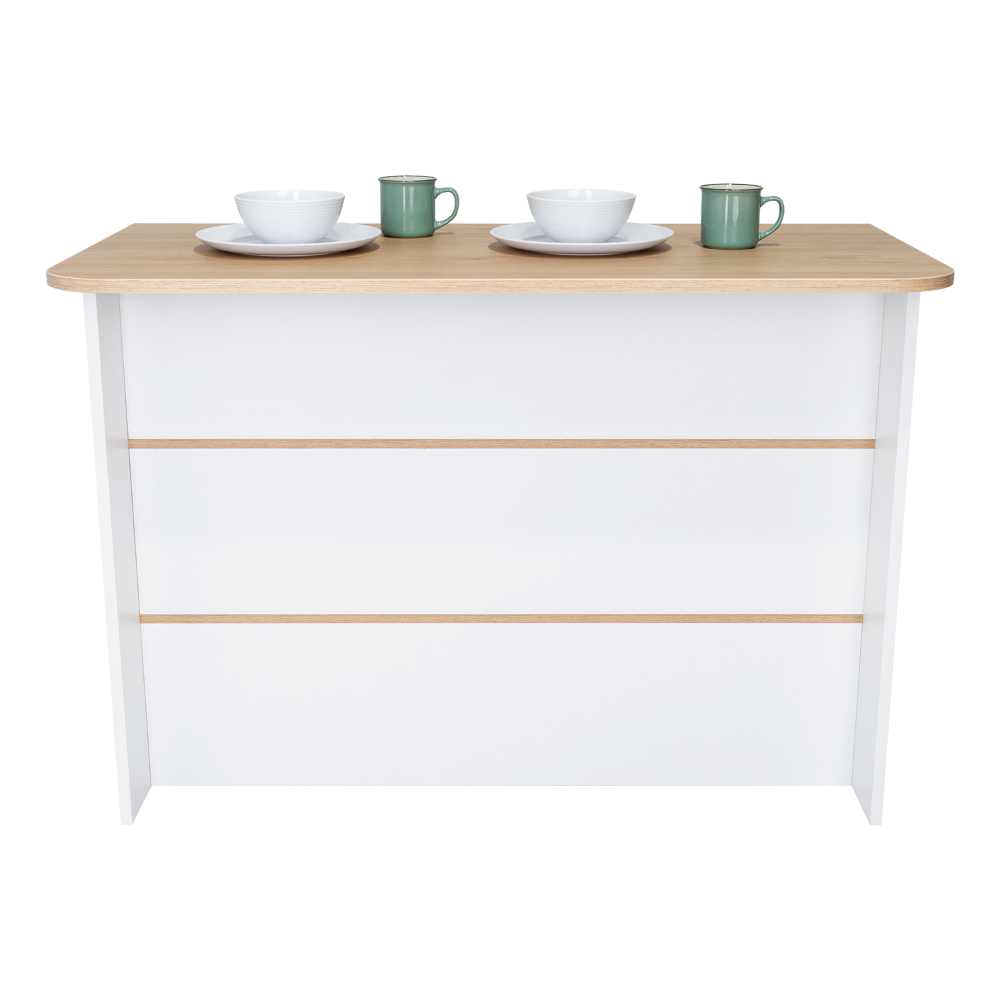 Barra De Cocina Nimora Blanco Y Rovere