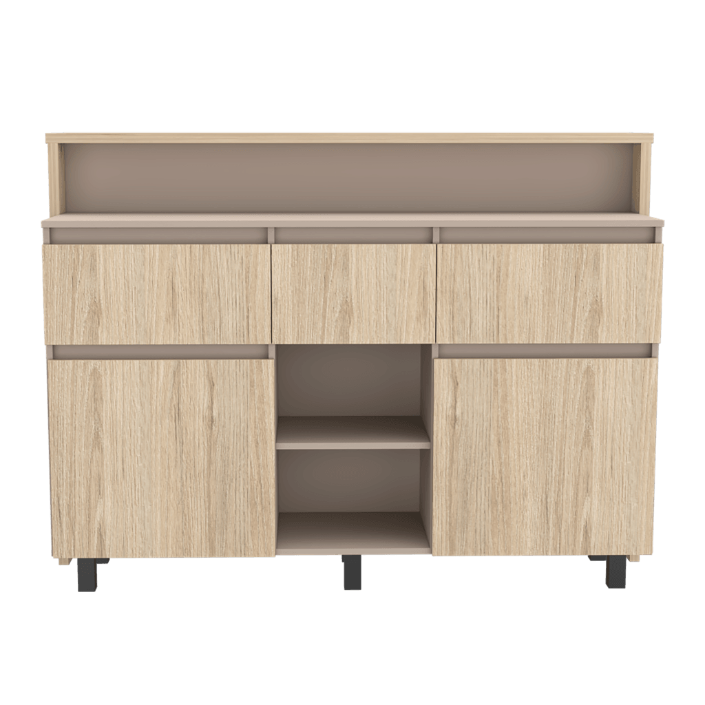 Barra De Cocina Zomira Beige Y Chocolate