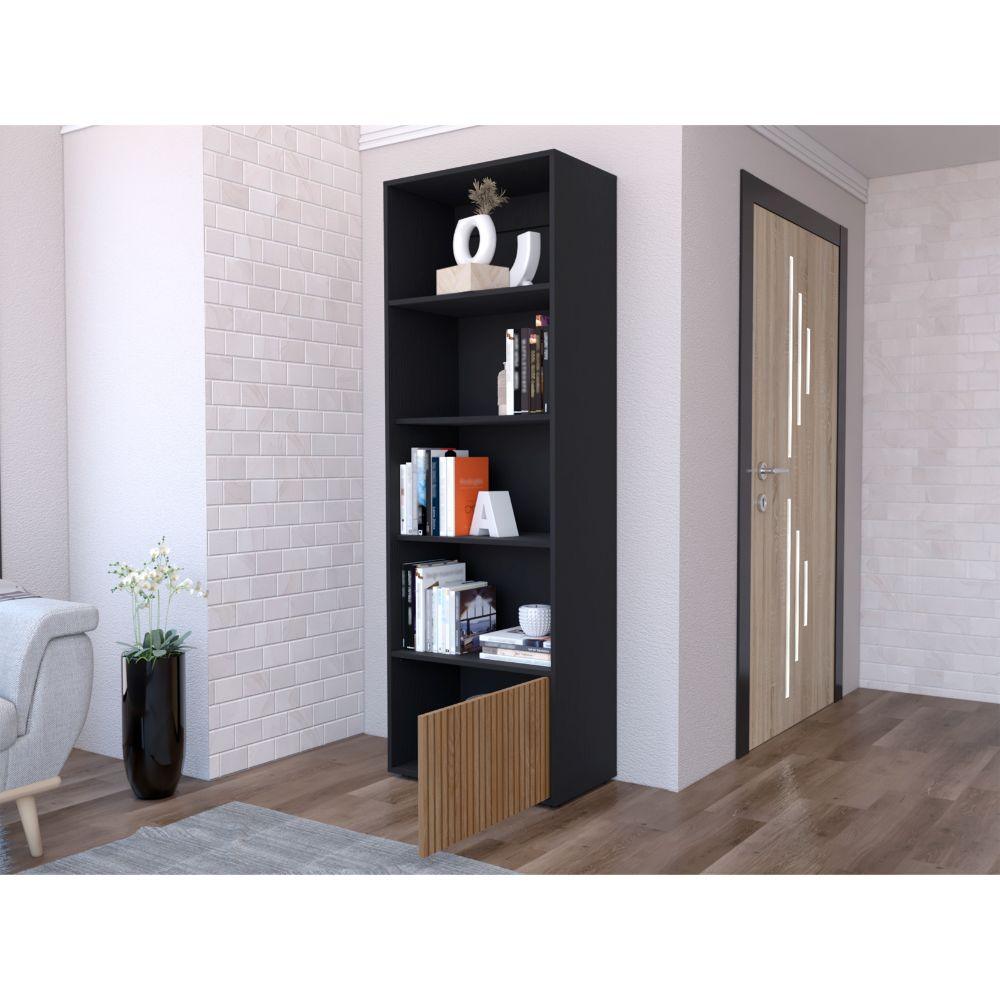 Biblioteca Nesu 180X60 Con Puerta Wengue Lenno