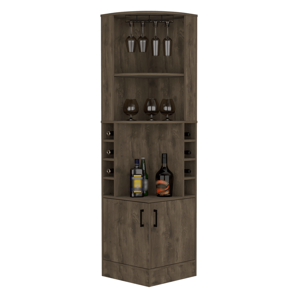 Bar Esquinero Tavari, Nogal, Con Amplio Espacio De Almacenamiento Y Porta Copas