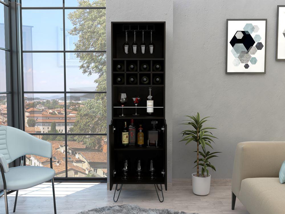 Bar Faelun, Wengue, Con Espacio Para Botellas Y Portacopas