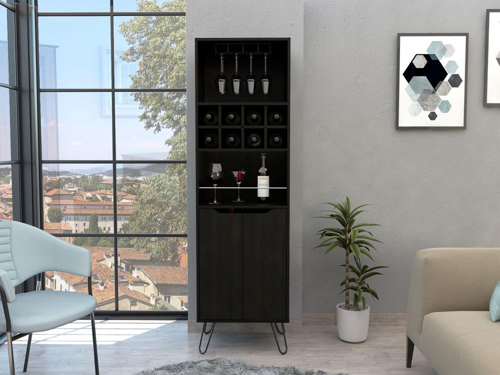 Bar Faelun, Wengue, Con Espacio Para Botellas Y Portacopas