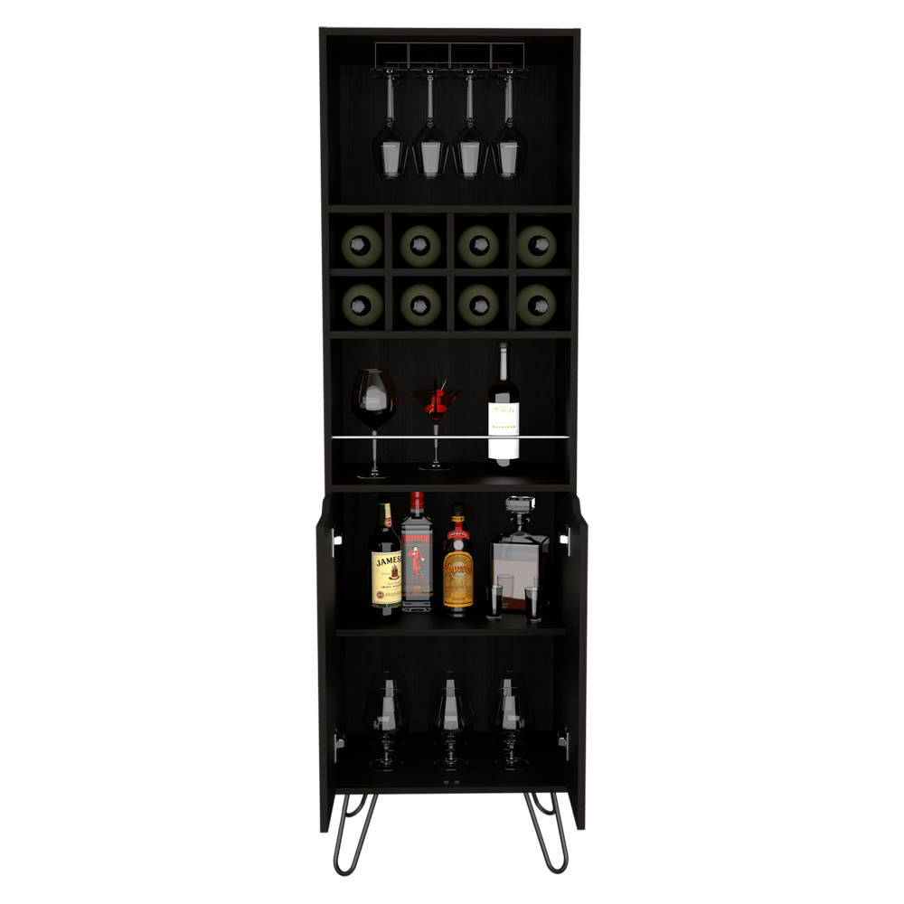 Bar Faelun, Wengue, Con Espacio Para Botellas Y Portacopas