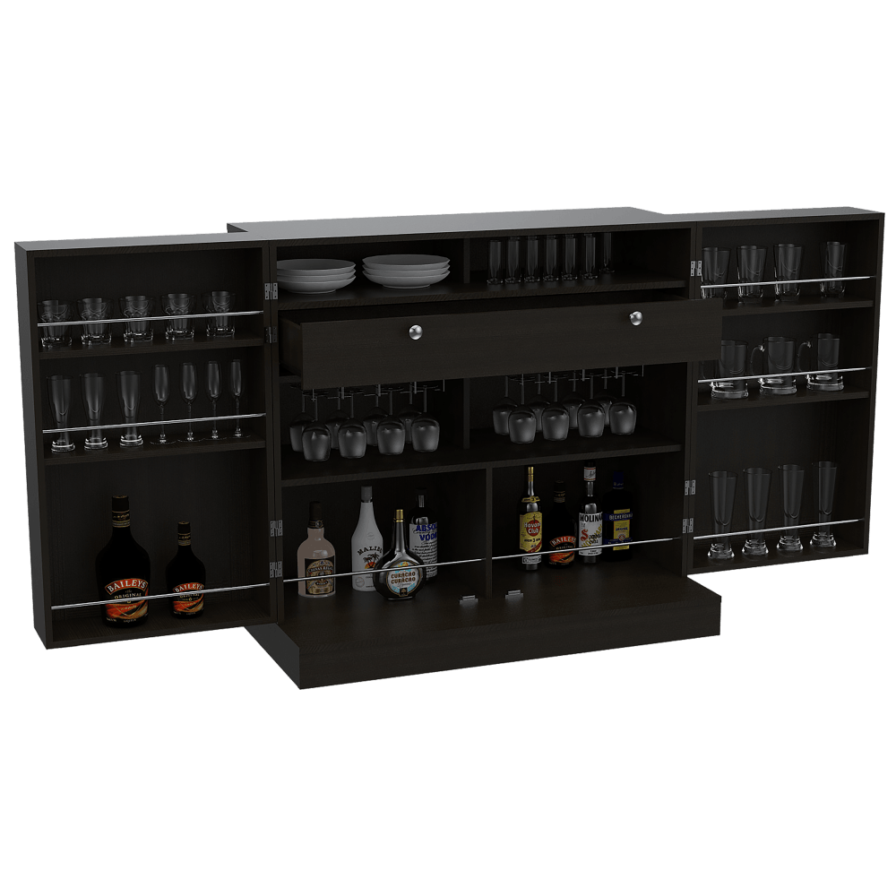 Bar Menglo, Wengue, Con Dos Puertas Y Espacio Porta Copas