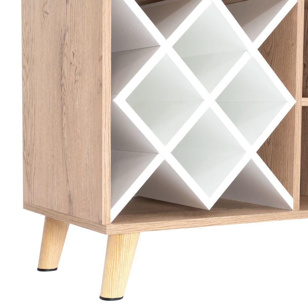 Bar Zen, Macadamia Y Blanco, Con Espacio Para Botellas Y Porta Copas