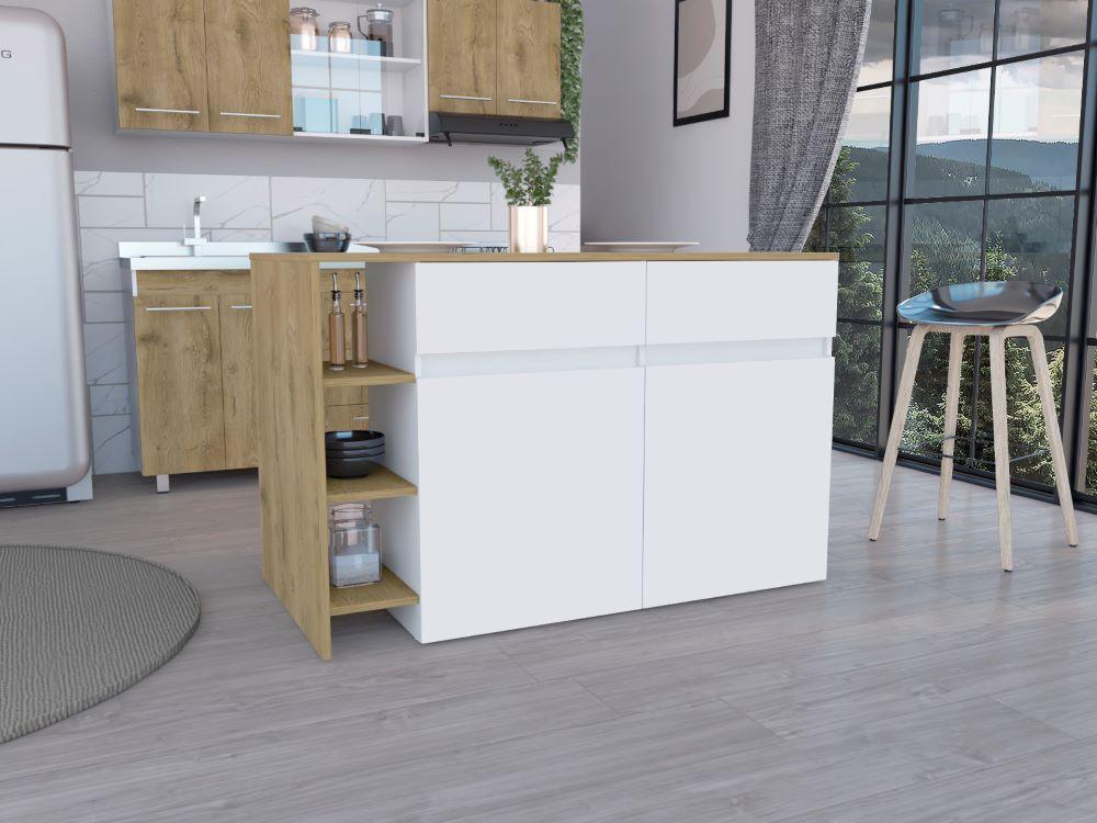 Barra De Cocina Nimora Blanco Y Miel