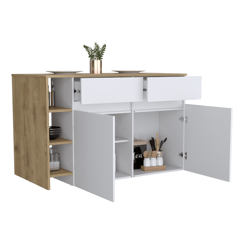 Barra De Cocina Nimora Blanco Y Miel