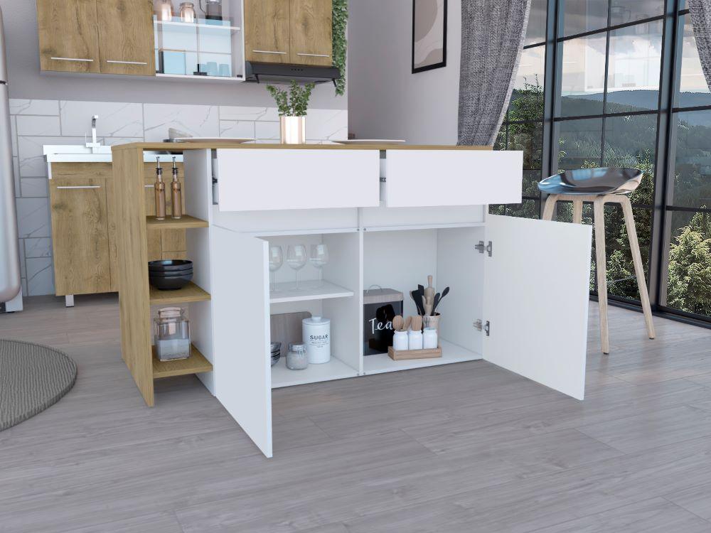 Barra De Cocina Nimora Blanco Y Miel