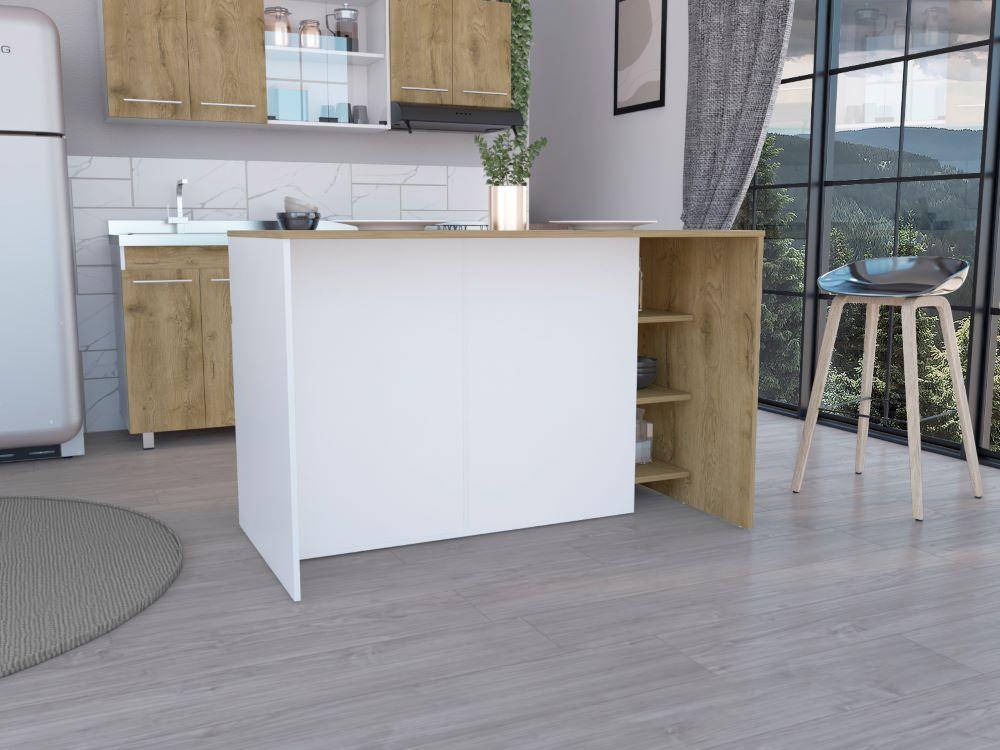 Barra De Cocina Nimora Blanco Y Miel