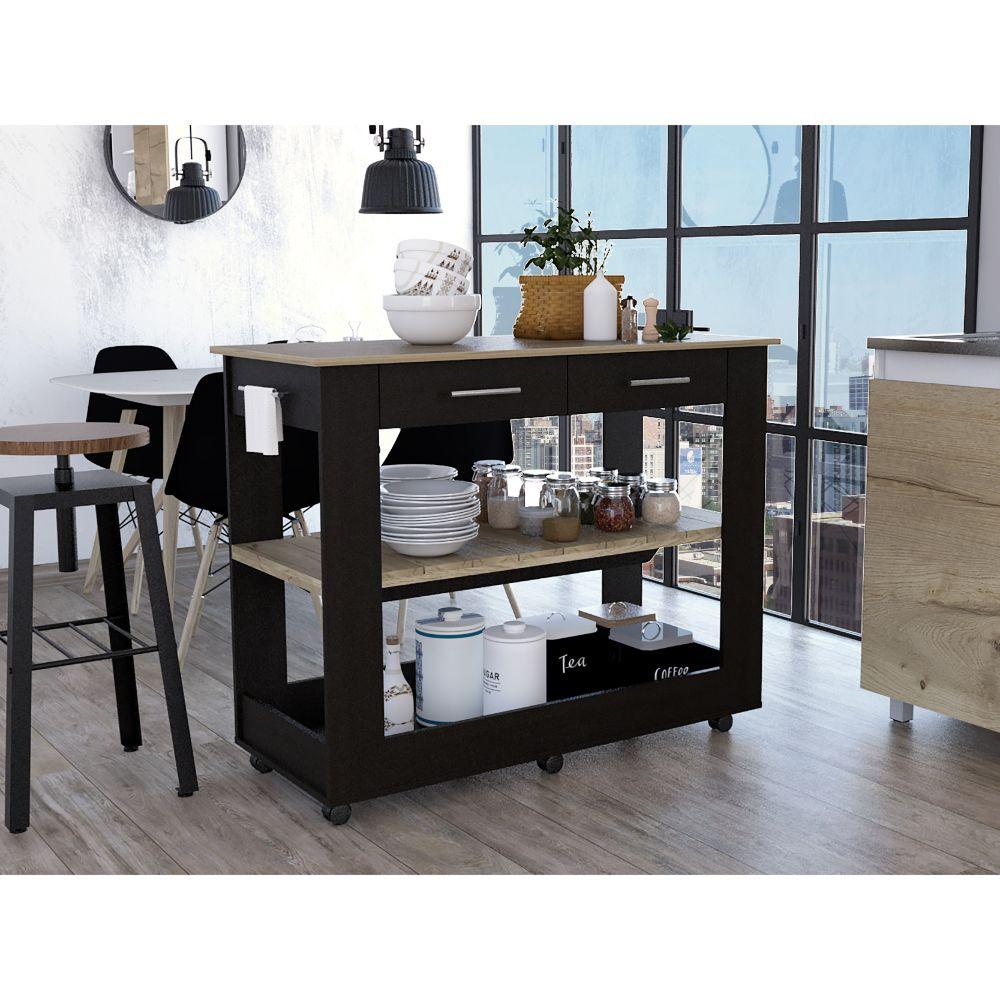 Barra De Cocina Serima Wengue Y Duna Rodachines